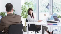 Office workers working at desks