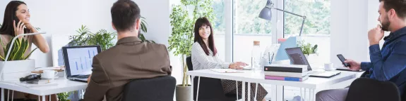 Office workers working at desks